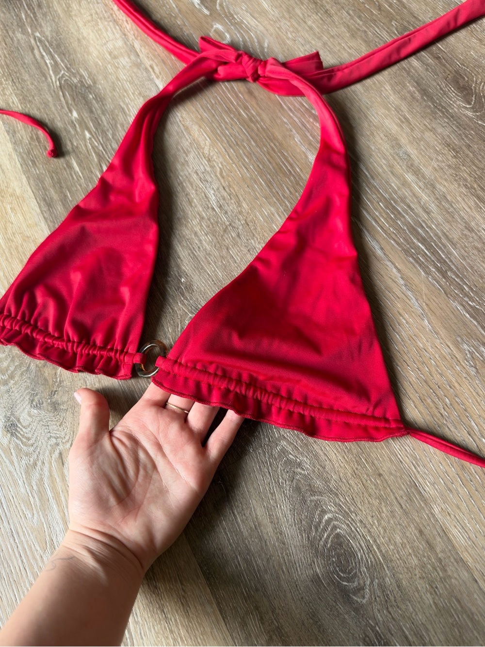 PacSun Red Halter Triangle Bikini Set - Picture 6 of 9